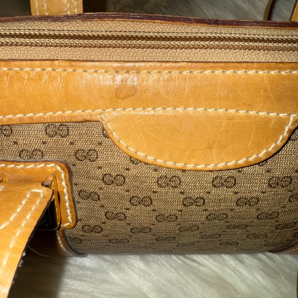 Gucci Micro GG Monogram Vintage Brown Leather Designer Handbag - Picture 11 of 17